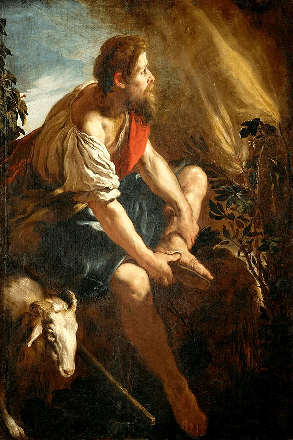 Moses Before The Burning Bush, Domenico Fetti (C 1616-1617) Moses Before The Burning Bush, Domenico Fetti (C 1616-1617)