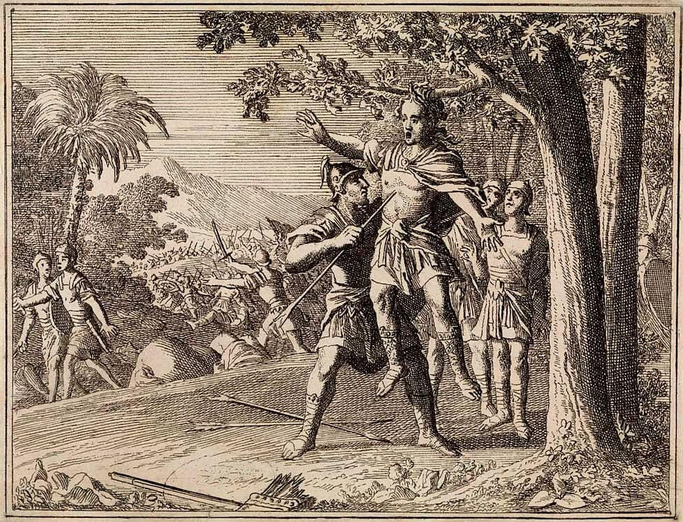 Joab Killing Absalom, Caspar Luyken (circa 16th-17th century) Joab Killing Absalom, Caspar Luyken (circa 16th-17th century)